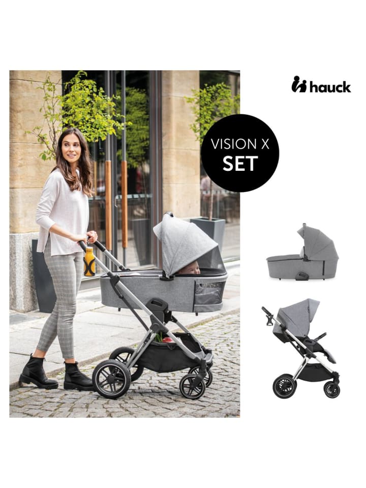 Hauck 3in1 Kinderwagen-Set Vision X Trio Set Silver in grau günstig kaufen onesize