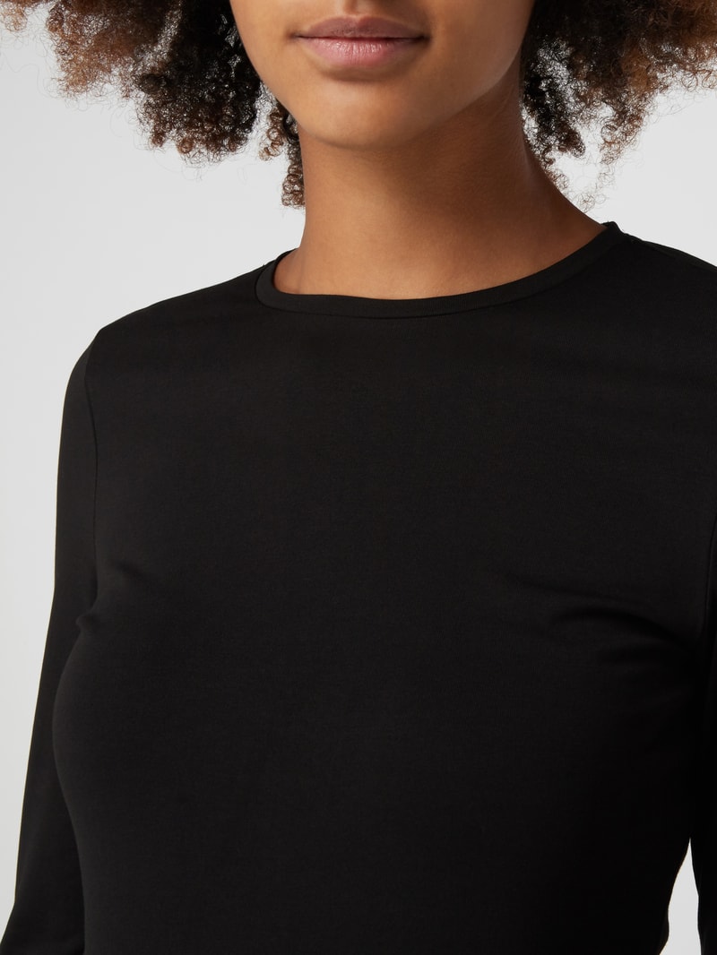 Longsleeve mit Rundhalsauschnitt in schwarz