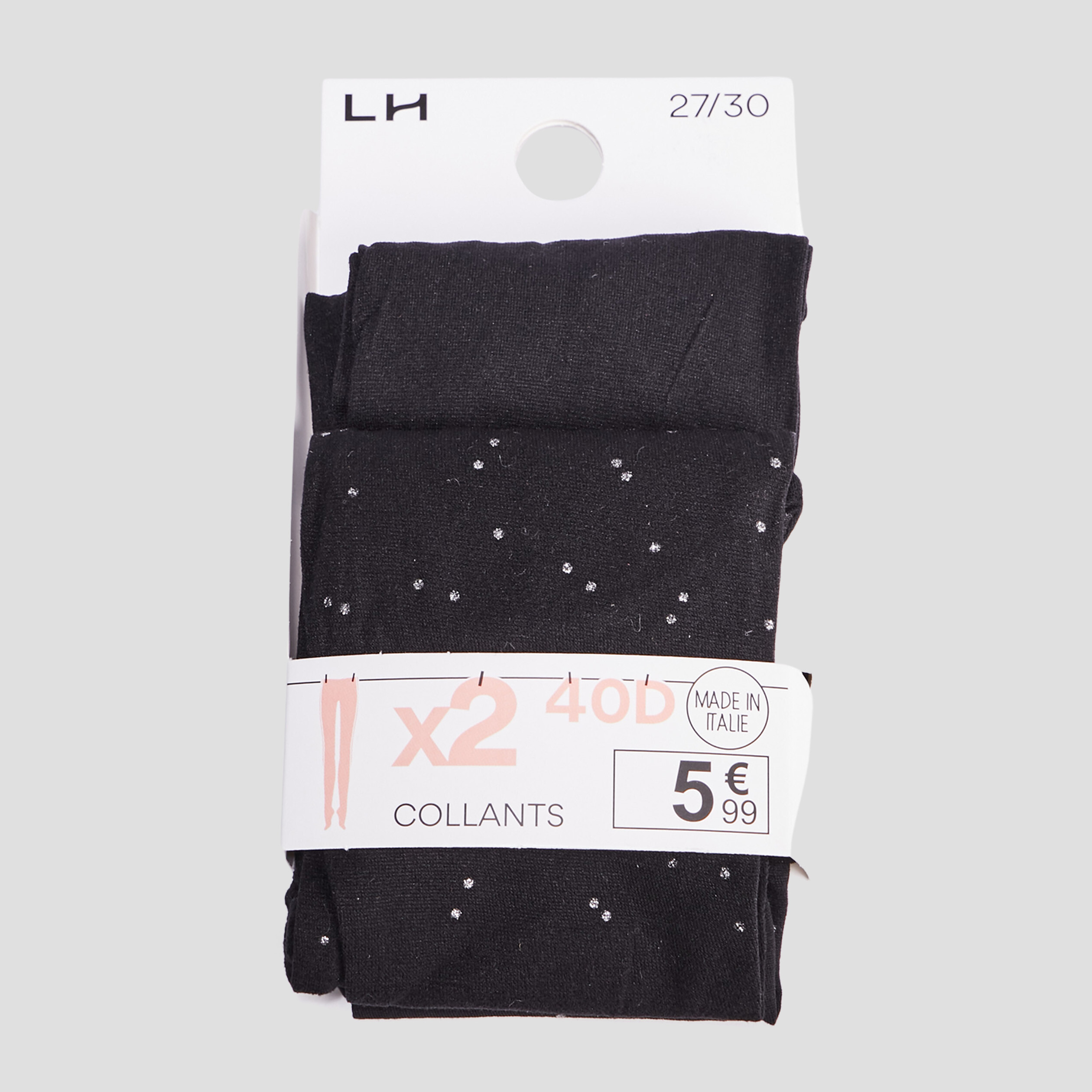 Lot 2 collants noir fille | La Halle