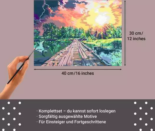 CreArt Leinwand Magisches Licht - Malen nach Zahlen für Erwachsene