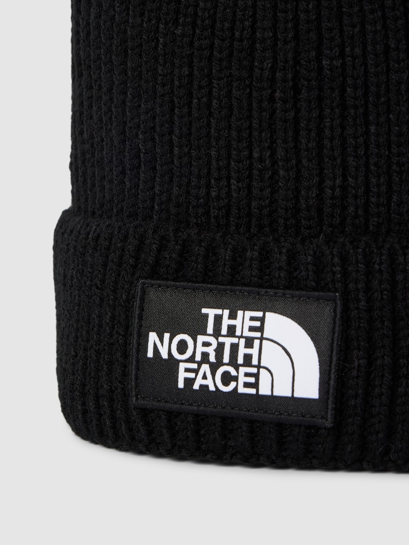Beanie in Strick-Optik in schwarz