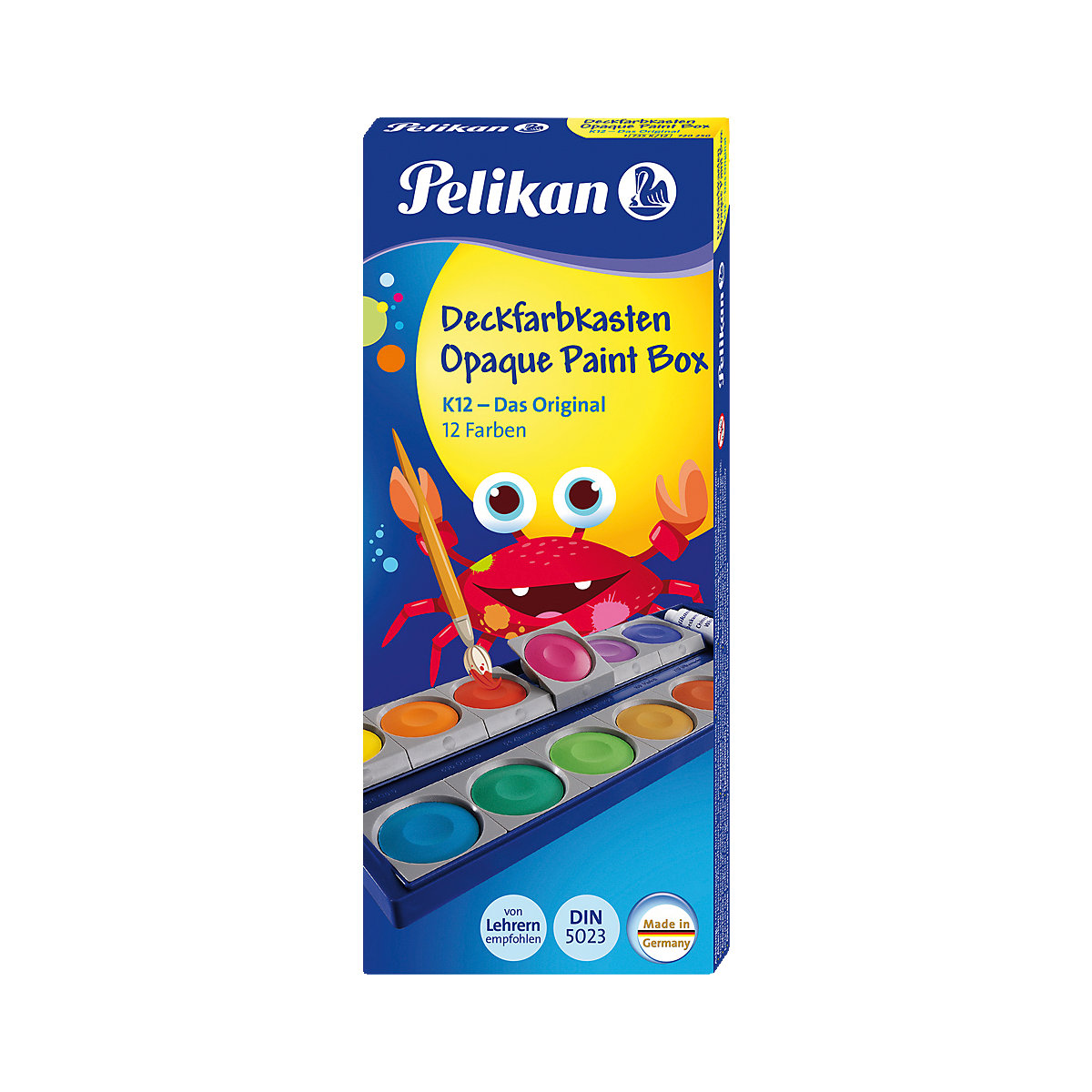 Deckfarbkasten K12, 12 Farben, inkl. Deckweiß