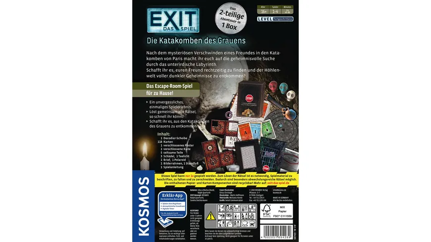 KOSMOS - EXIT - Das Spiel - Die Katakomben des Grauens