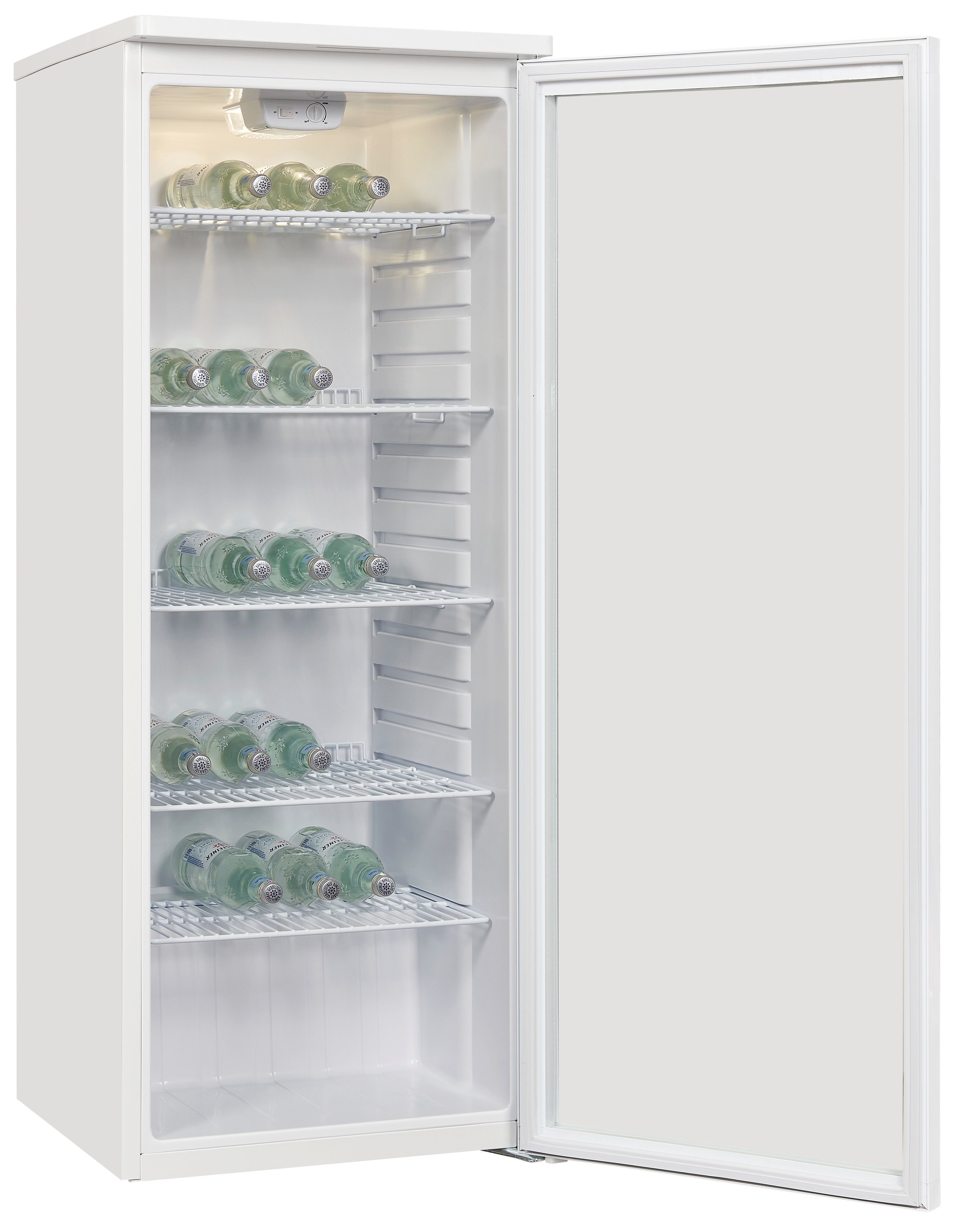exquisit Getränkekühlschrank GKS260-GT-090F, 144 cm hoch, 54.5 cm breit, ideal für Getränke- und Flaschenlagerung
