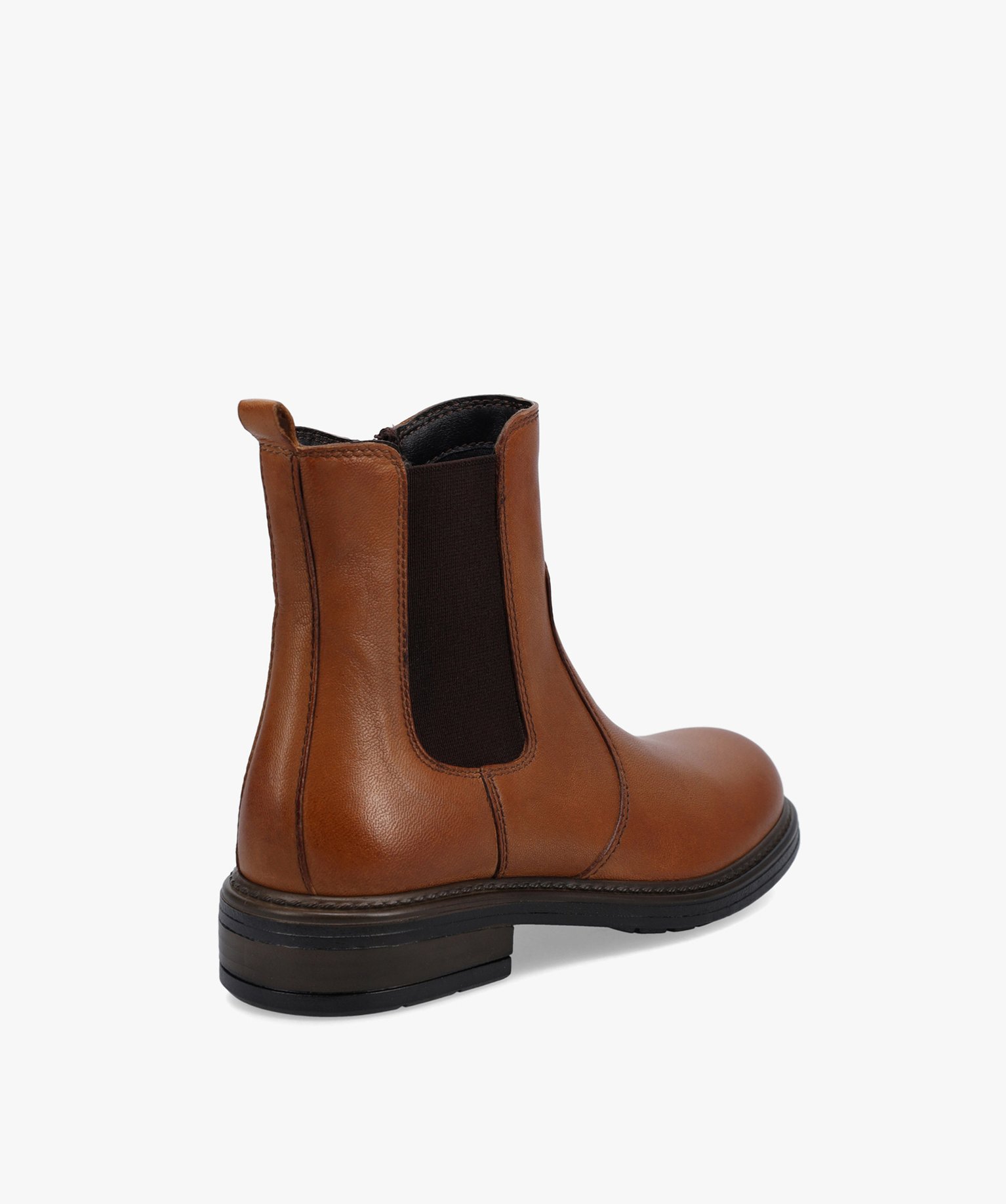Boots fille style Chelsea unies dessus cuir - Tanéo camel | GEMO