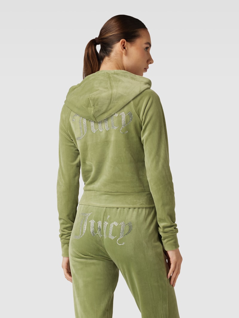 Sweatjacke mit Kapuze Modell 'MADISON' in hellgrün