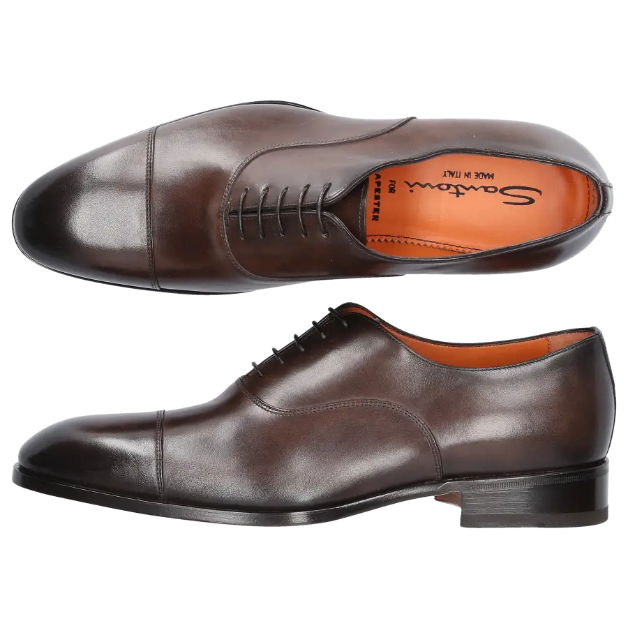 Santoni - Businessschuhe Oxford 12474 Kalbsleder - braun