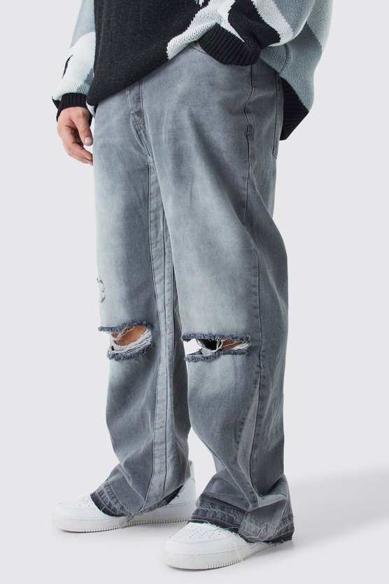 Plus lockere zerrissene Schlagjeans