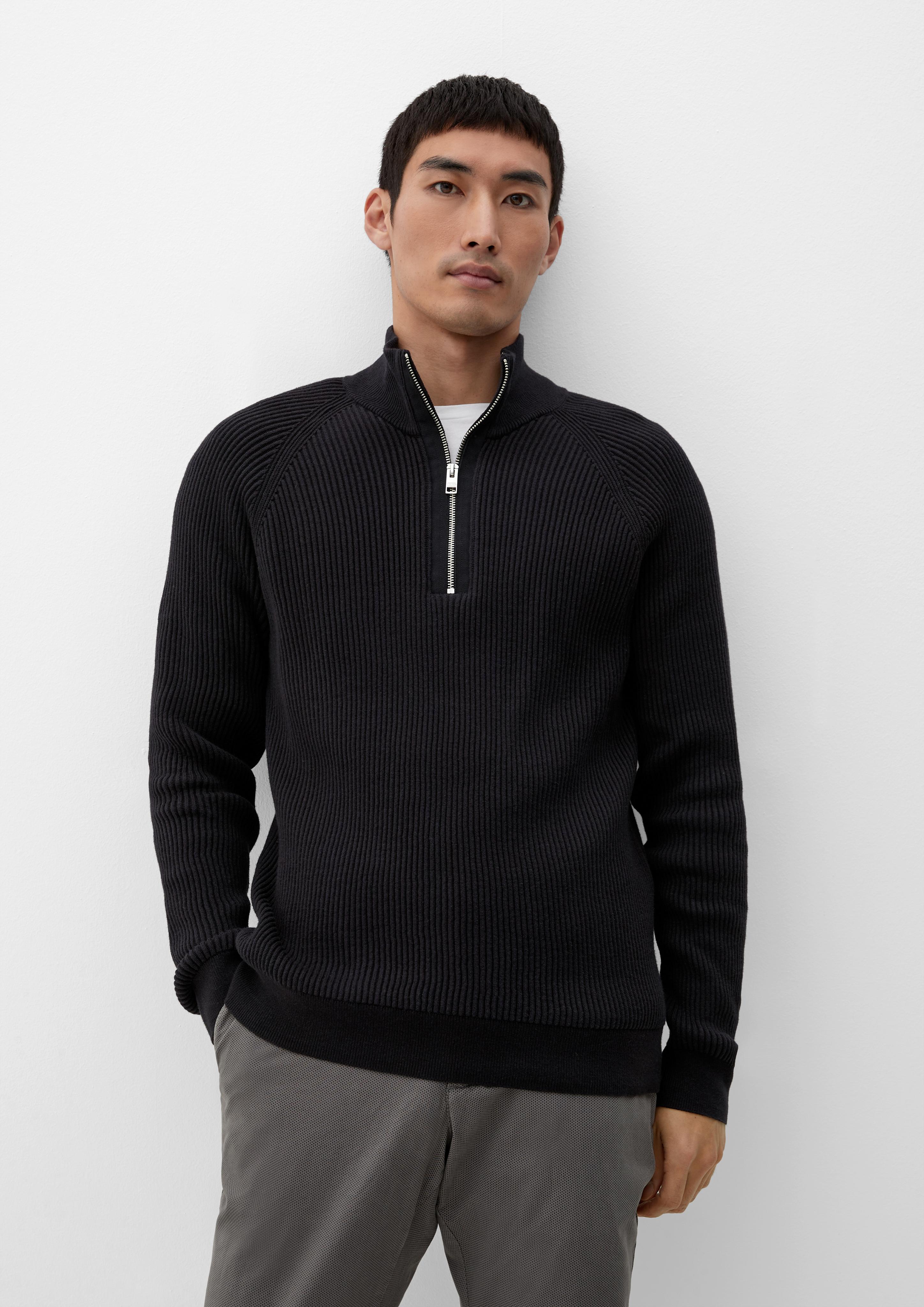 Strickpullover mit Half-Zip  2124529-9999