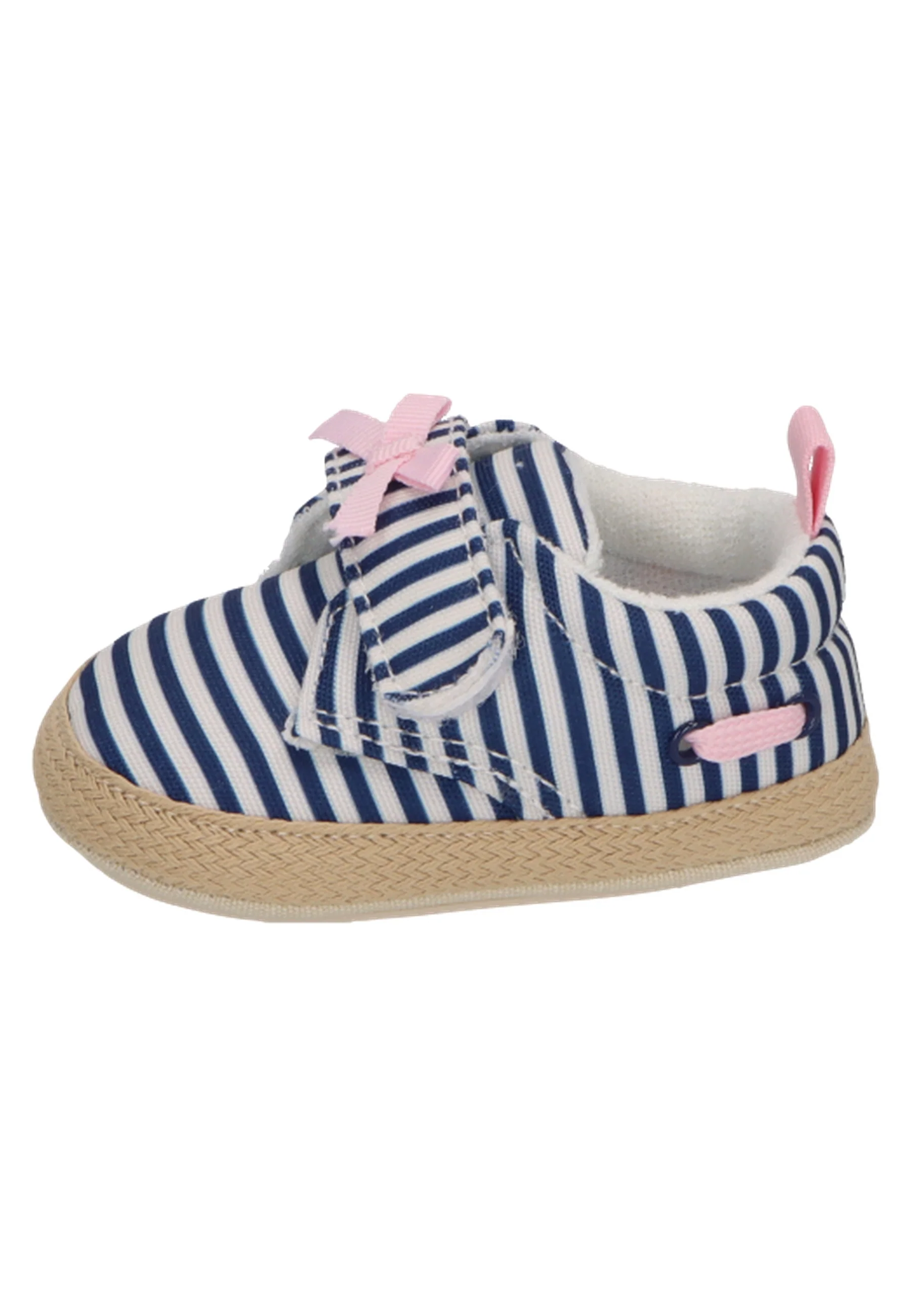 Babyschuh mit Streifen in blau