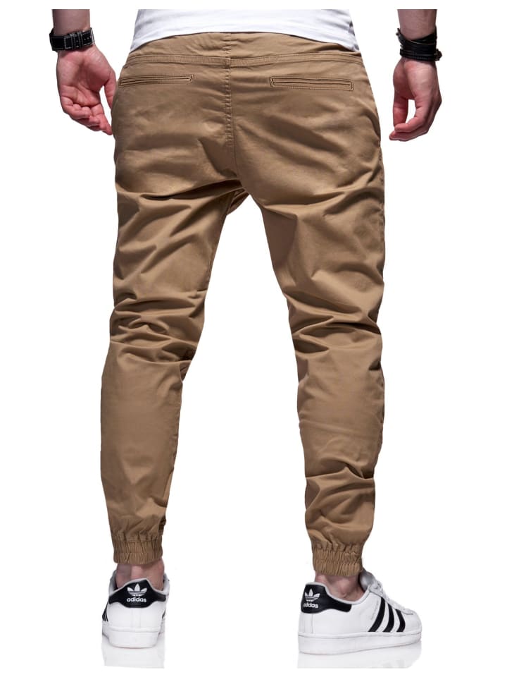 behype Chinohose - BHFORLI Jogger Chino Jeans Hose Stoffhose in Beige günstig kaufen