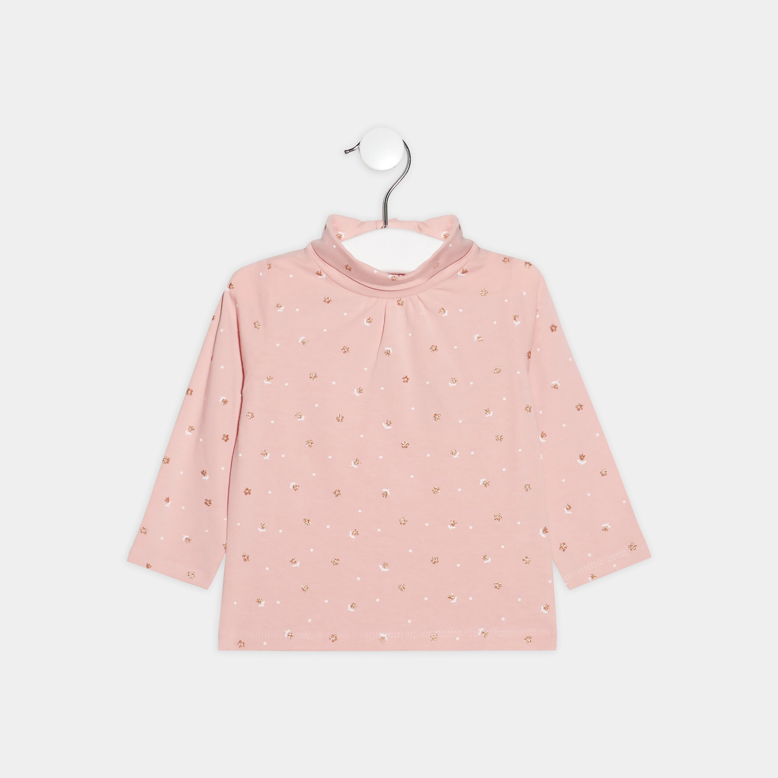 T-shirt manches longues rose pastel bébé fille | La Halle