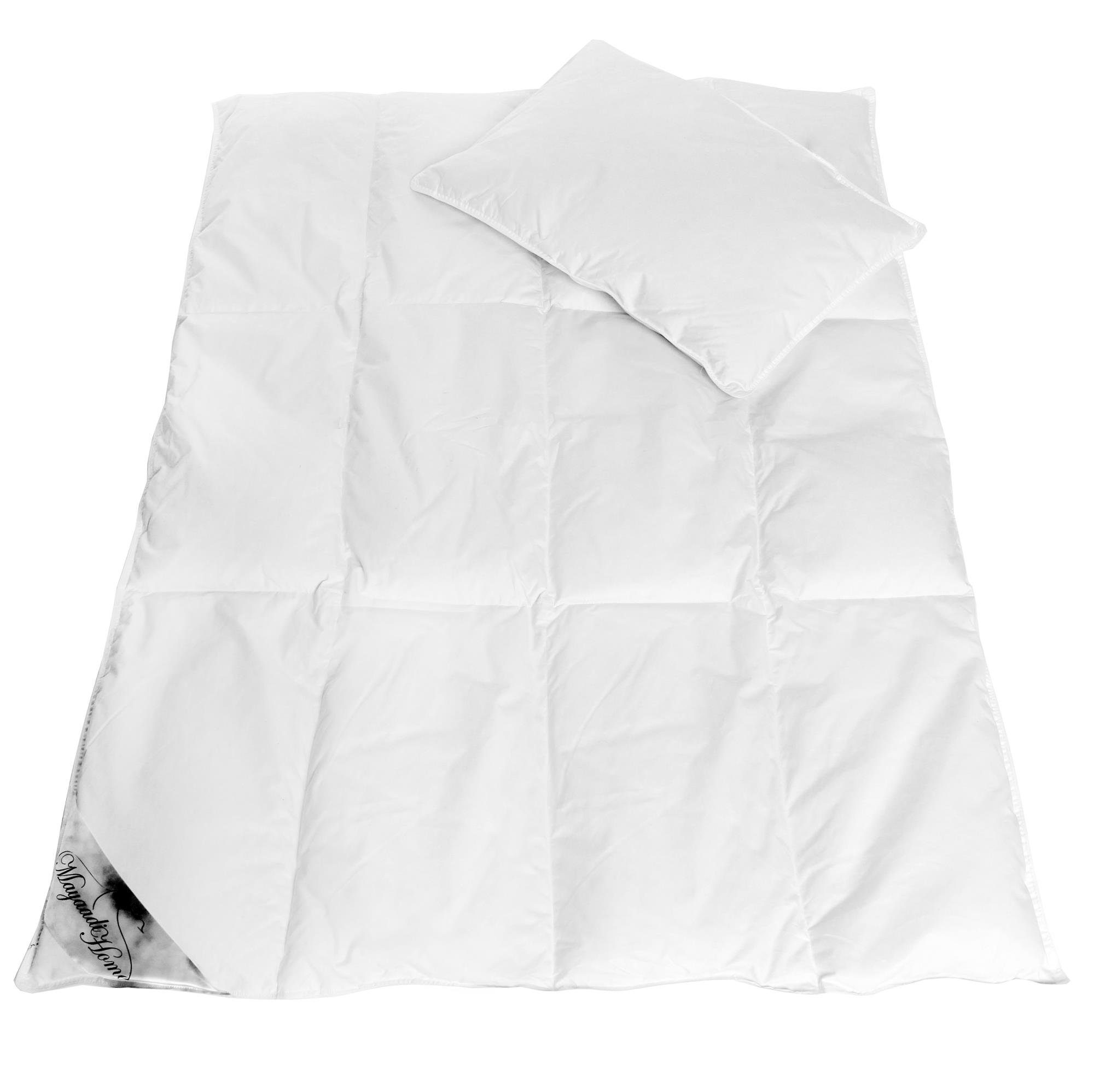 Baumwollbettdecke, HS55 Kinderset 135x100 cm + 40x60 cm 70% Daunen, Mayaadi Home, Füllung: 70% Daunen, 30% Federn, Bezug: Baumwolle