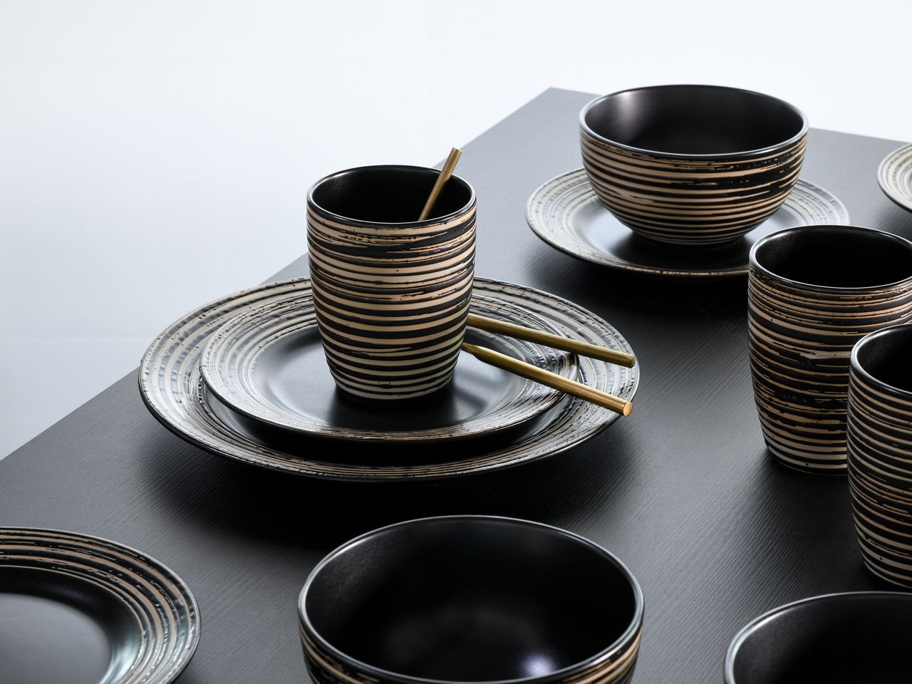 CreaTable La Gomera Negra Kombiservice 16-tlg
