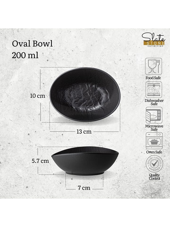 Wilmax 6er-Set: Schalen in Schwarz - (L)13 x (B)10 cm günstig kaufen onesize