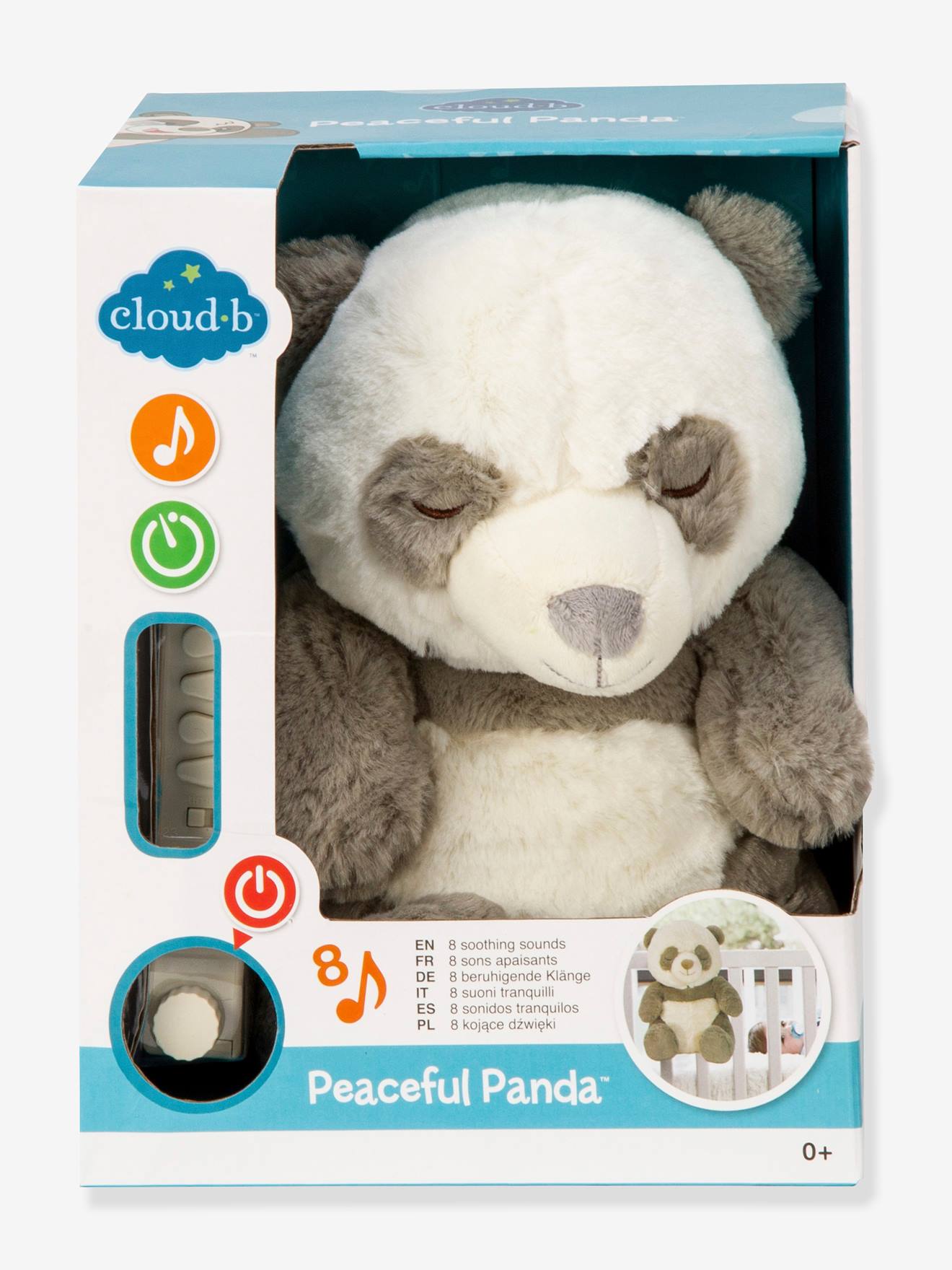 Veilleuse Peaceful Panda CLOUD B noir et blanc