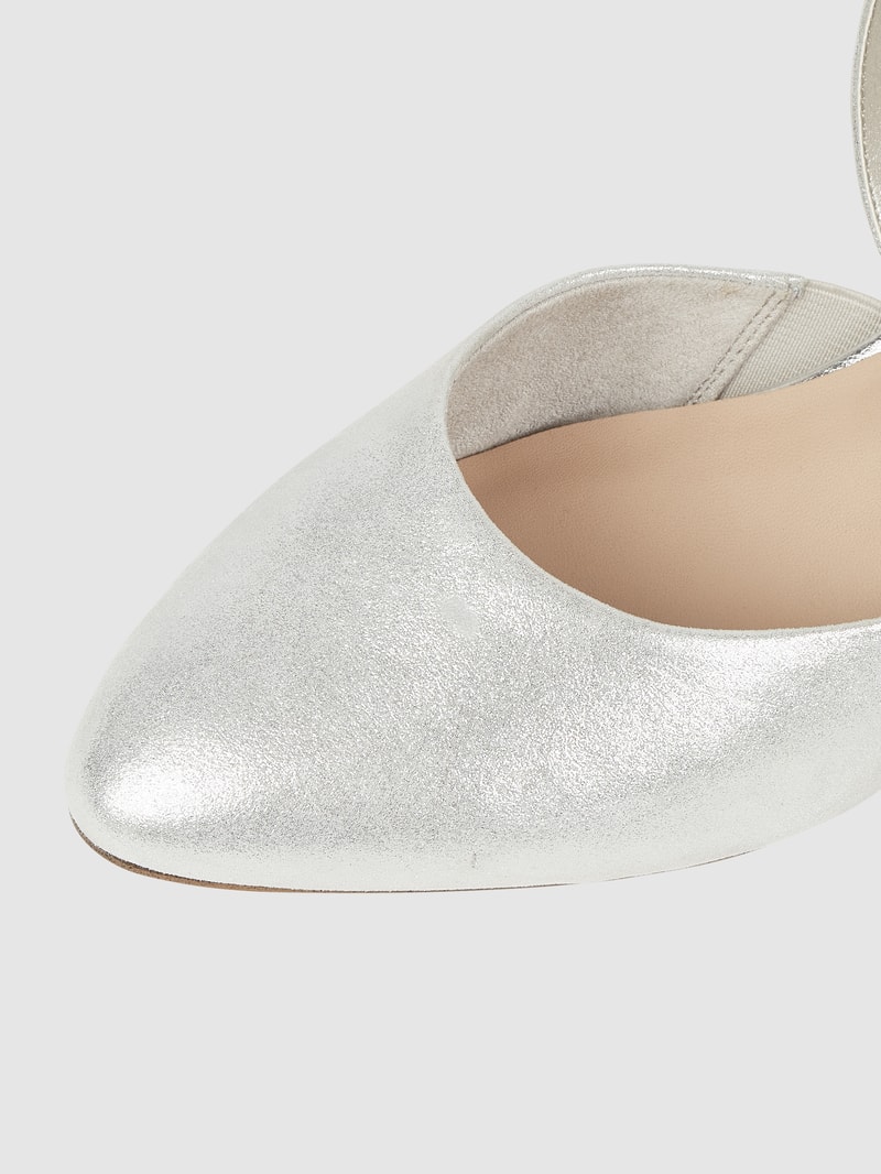 Pumps aus Leder in silber