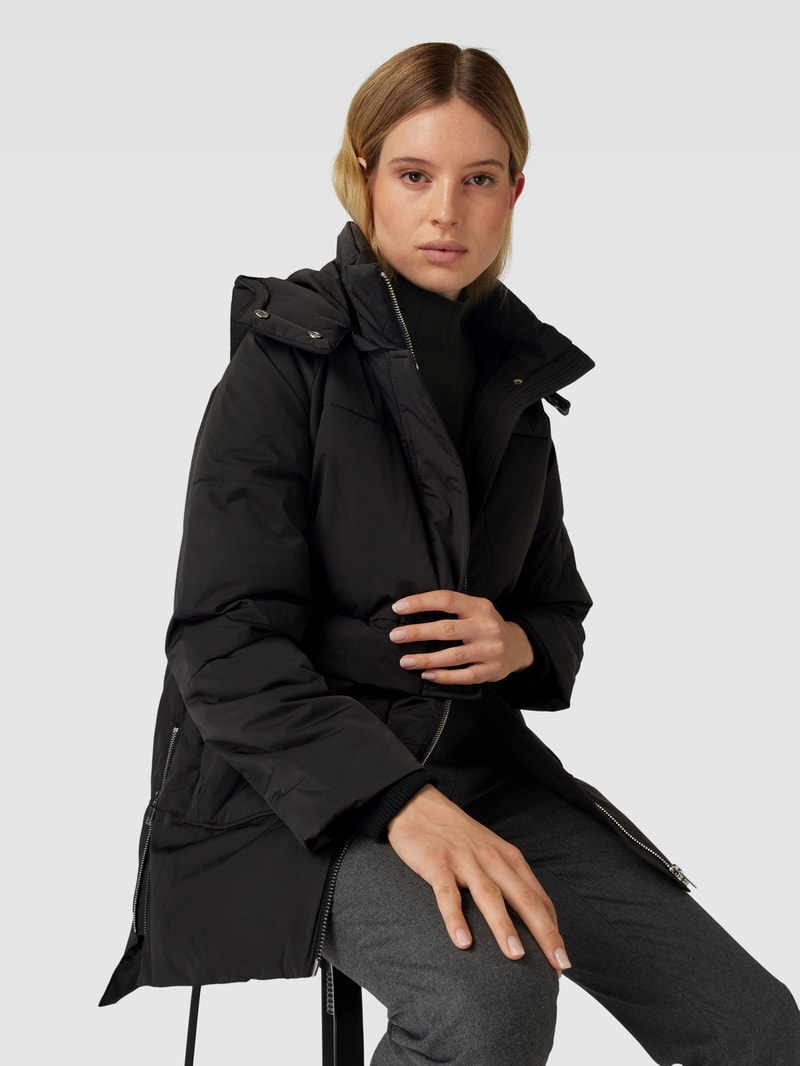 Jacke mit Kapuze Modell 'Petra' in schwarz