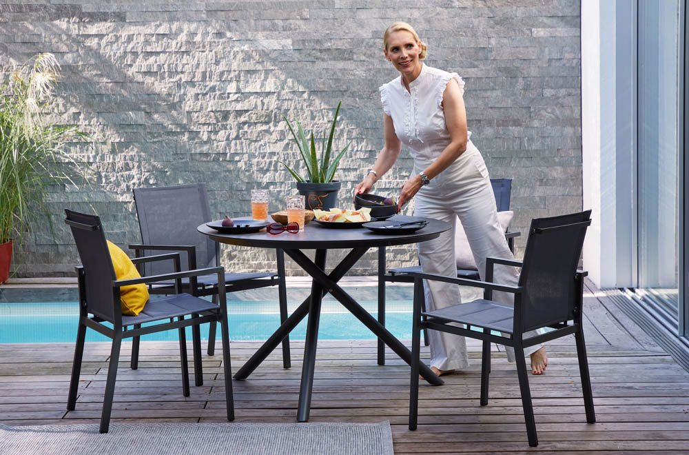 OUTDOORGartentisch Alu rund