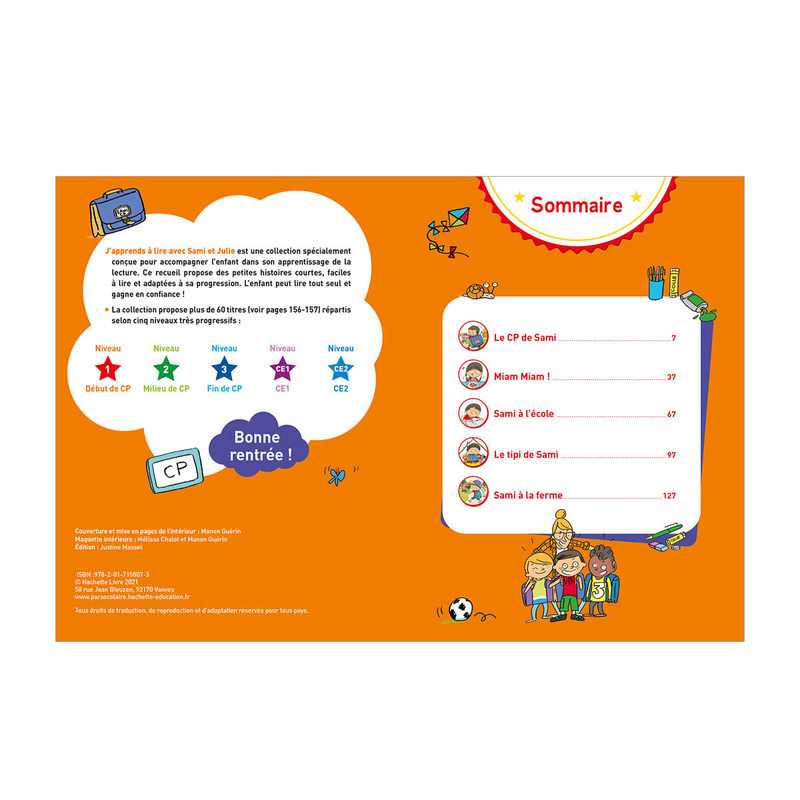 Livre 5 histoires pour aimer le CP avec Sami et Julie - Hachette Education