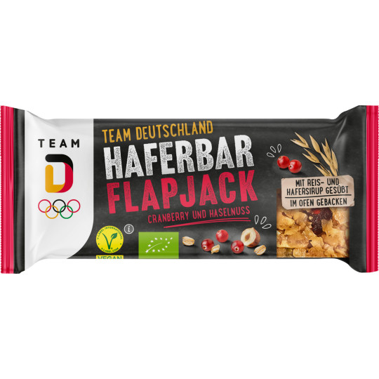 EDEKA Bio Team Deutschland Haferbar Flapjack Cranberry und Haselnuss 60G