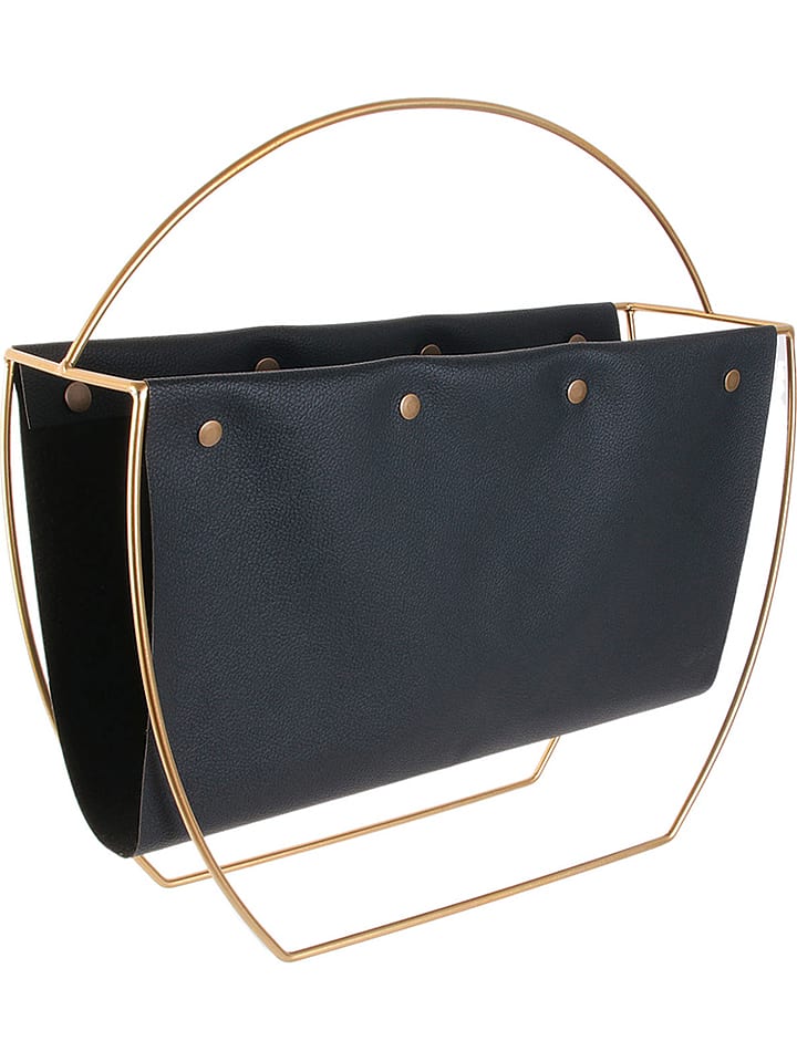 Rétro Chic Zeitschriftenhalter in Schwarz/ Gold - (B)41 x (H)40 x (T)13 cm günstig kaufen onesize