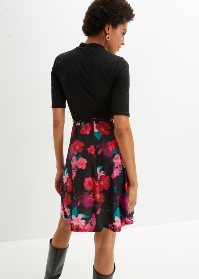 Jerseykleid mit Rollkragen