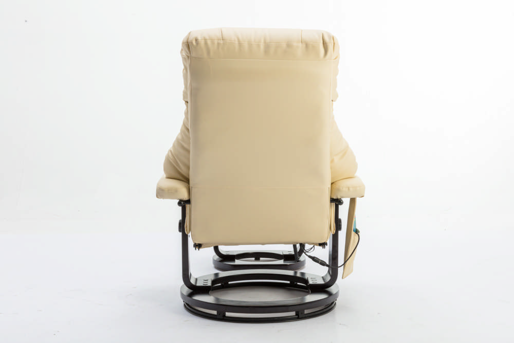 Happy Home Massagesessel mit Fußhocker & Heizfunktion beige