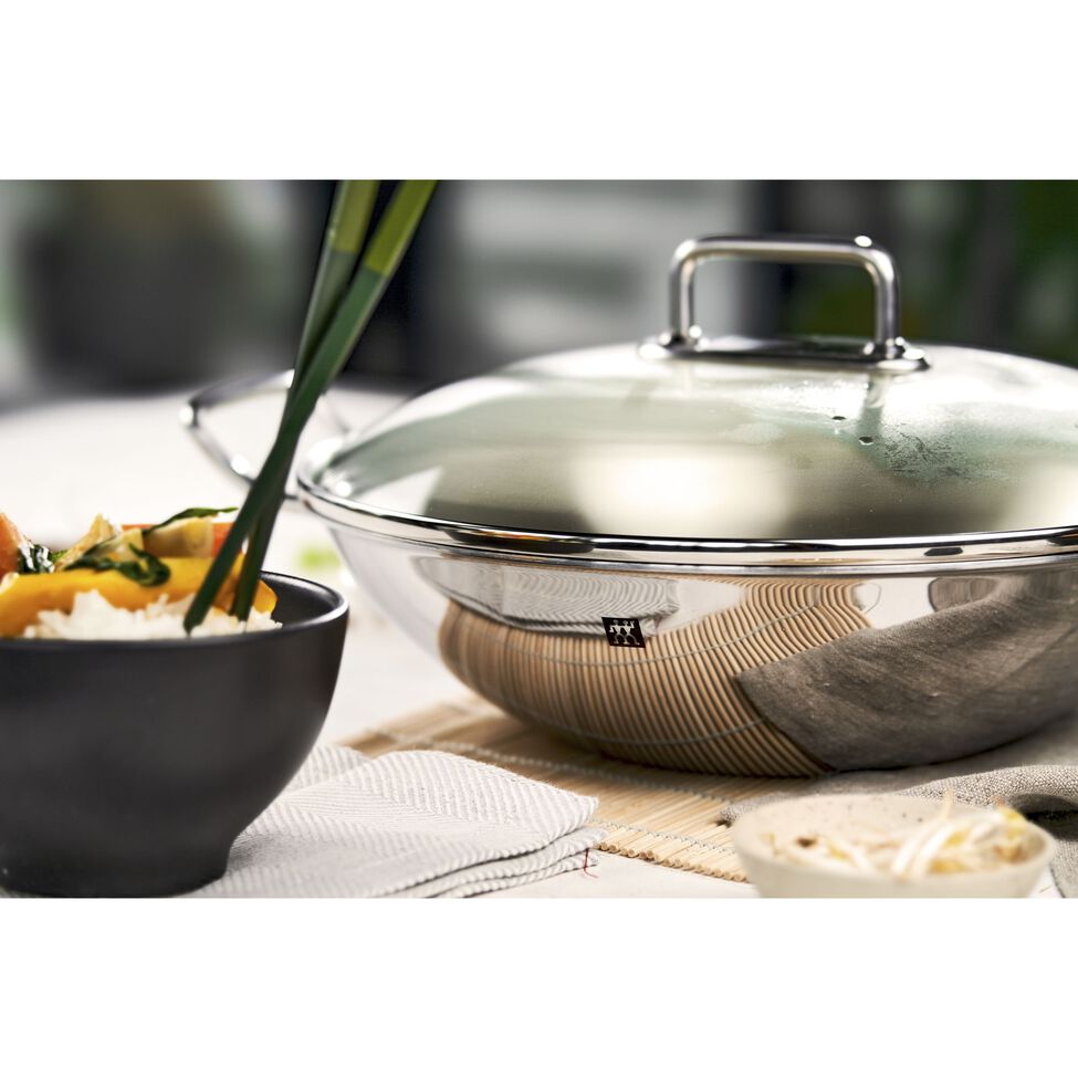 Wok 32 cm, 18/10 Edelstahl