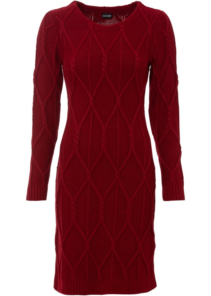 Strickkleid mit Zopfmuster