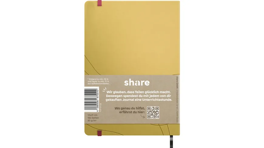share A5 Journal Notizbuch A5 gelb punktkariert