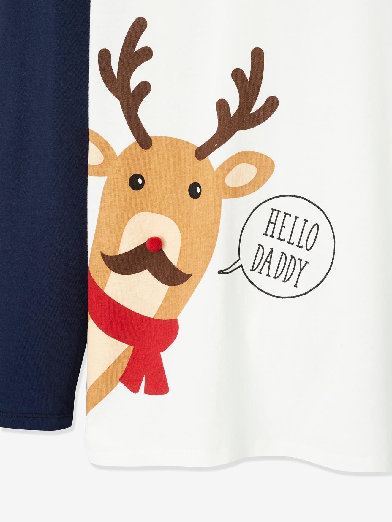 Vertbaudet Capsule Kollektion: Herren Weihnachts-Schlafanzug - wollweiß/rot/kariert
