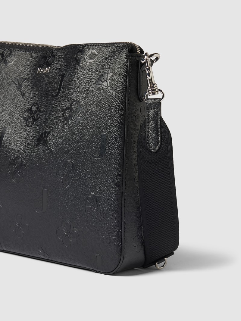 Handtasche mit Label-Muster Modell 'Decoro stampa jasmina' in black