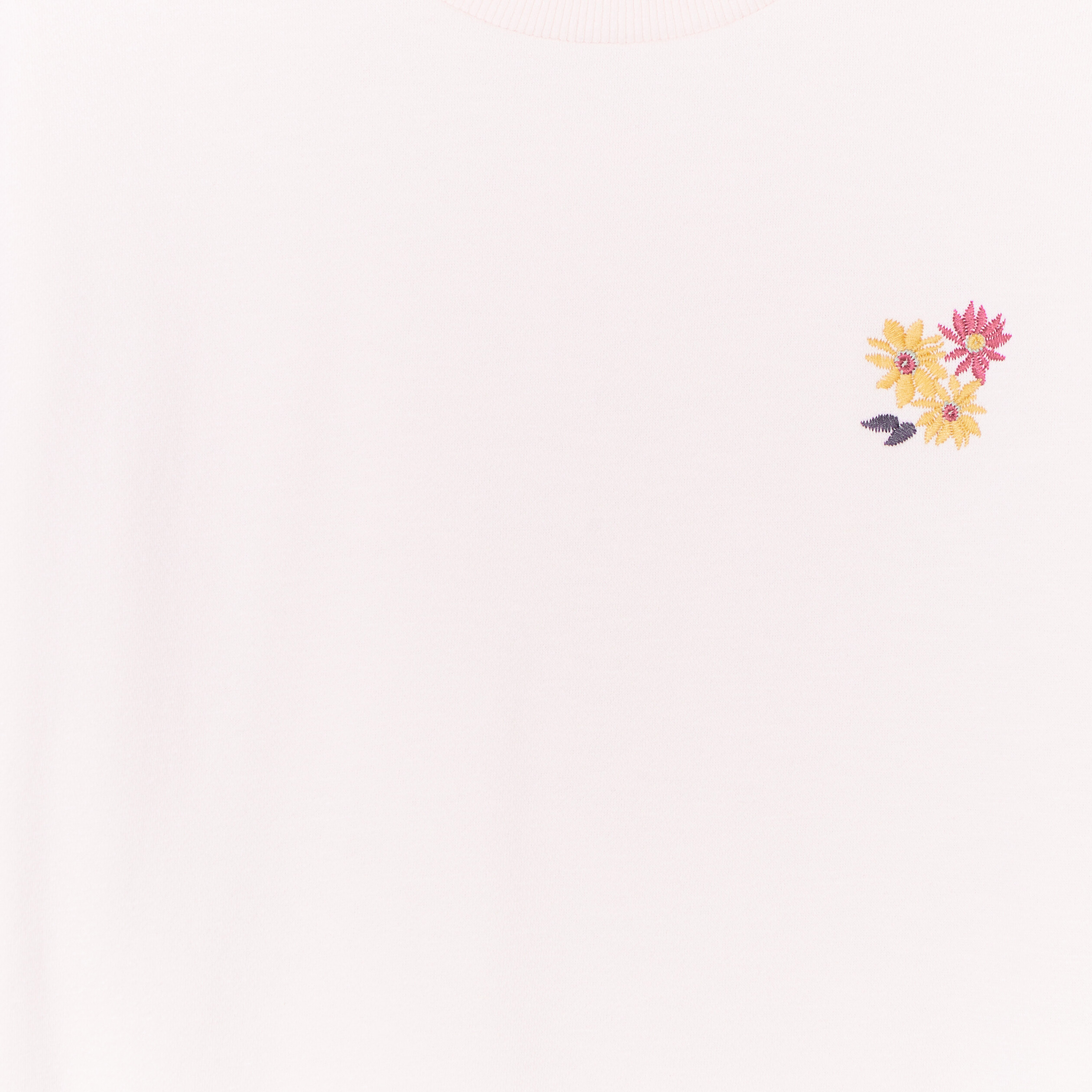 Sweat col rond avec broderie creme fille | La Halle