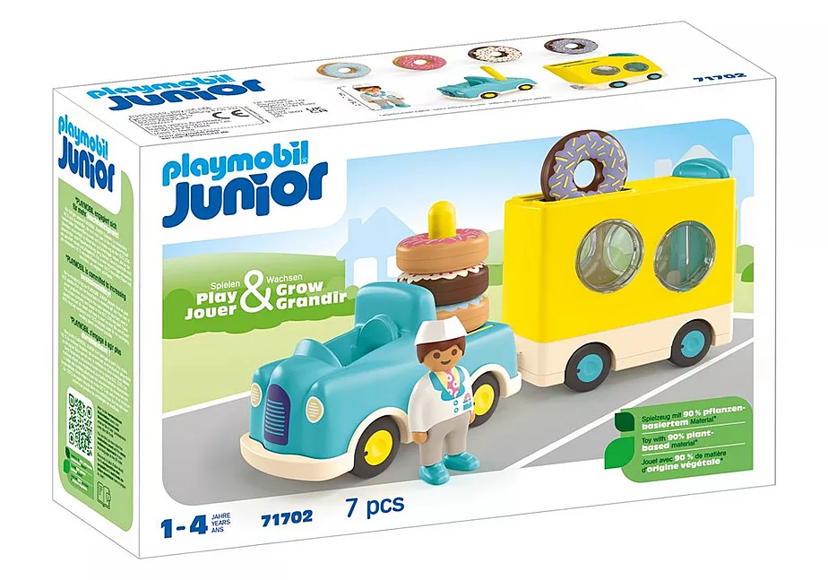 JUNIOR: Verr&uuml;ckter Donut Truck mit Stapel- und Sortierfunktion