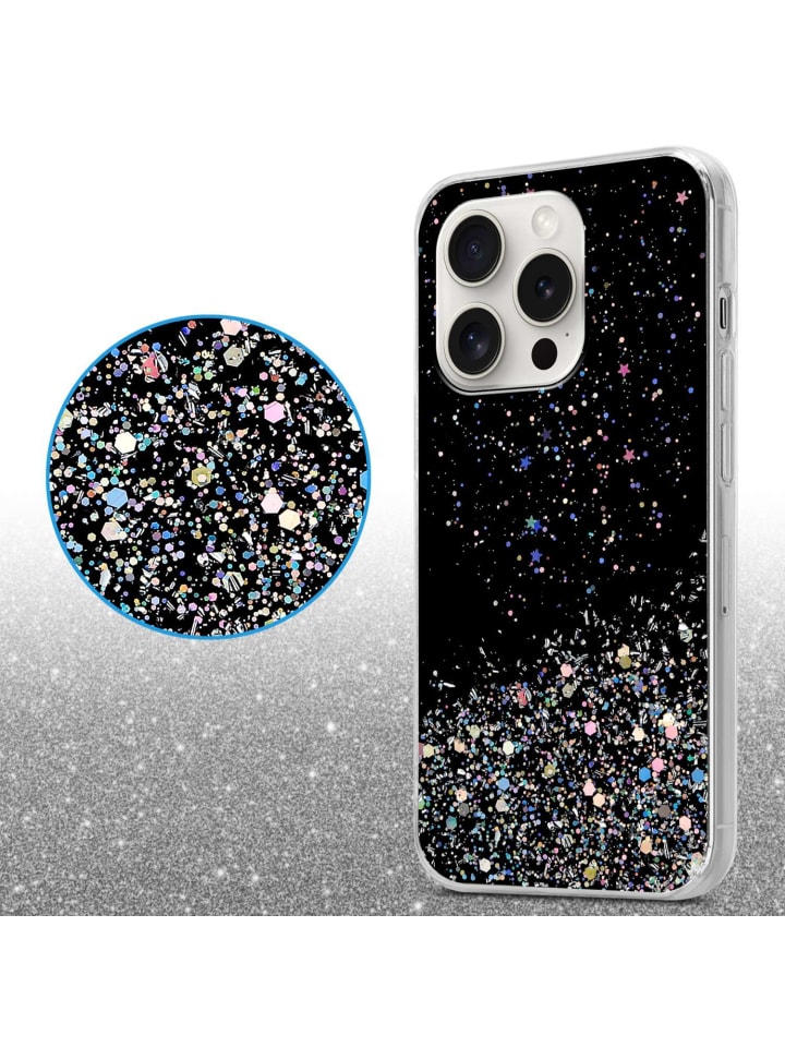 cadorabo Hülle für Apple iPhone 15 PRO Glitter in Schwarz mit Glitter günstig kaufen onesize