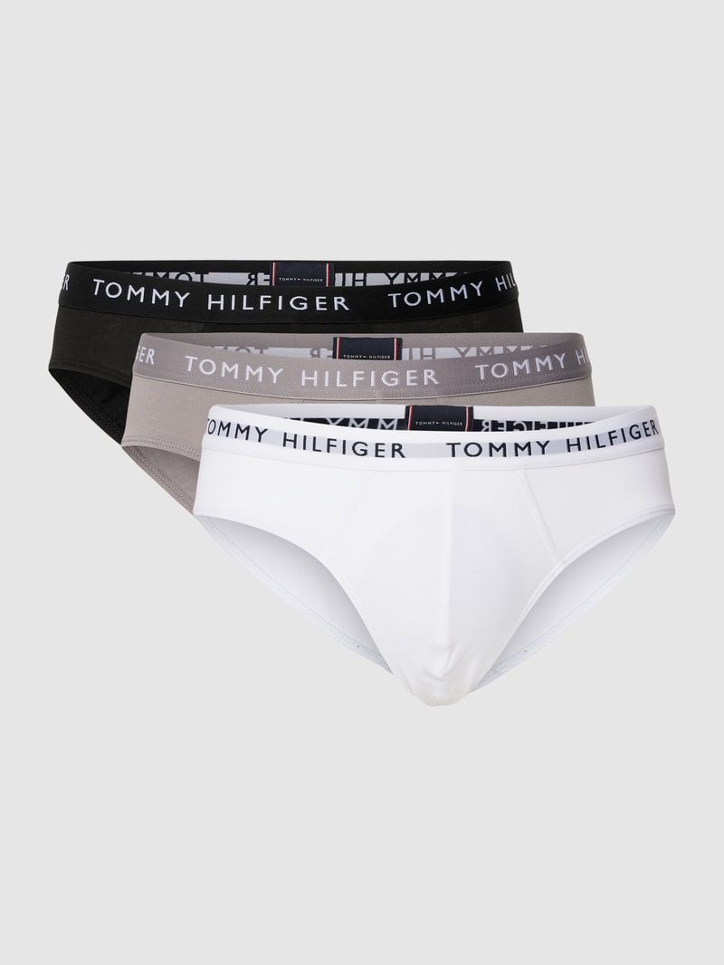 Slip mit Logo-Bund im 3er-Pack in mittelgrau