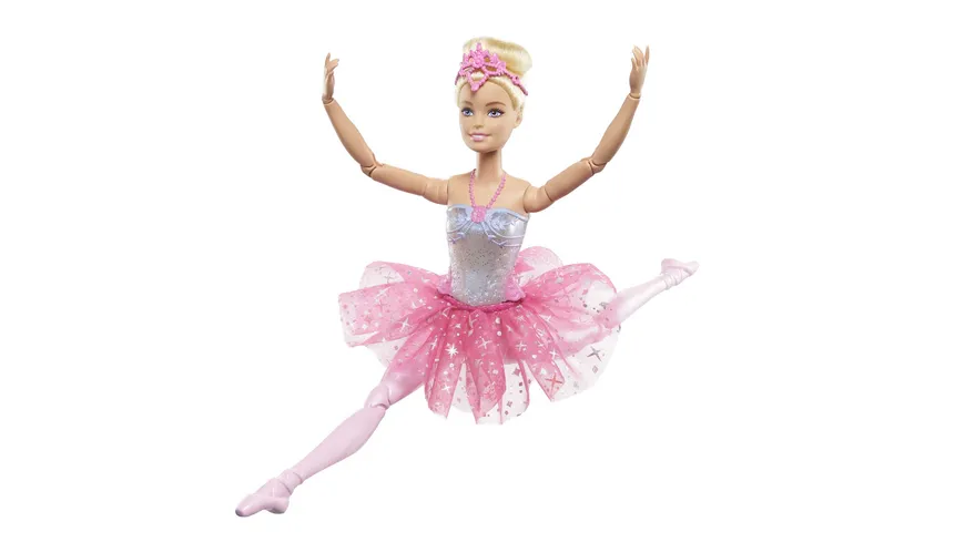 Barbie Dreamtopia Zauberlicht Ballerina (blond), Puppe mit Leucht-Kleid