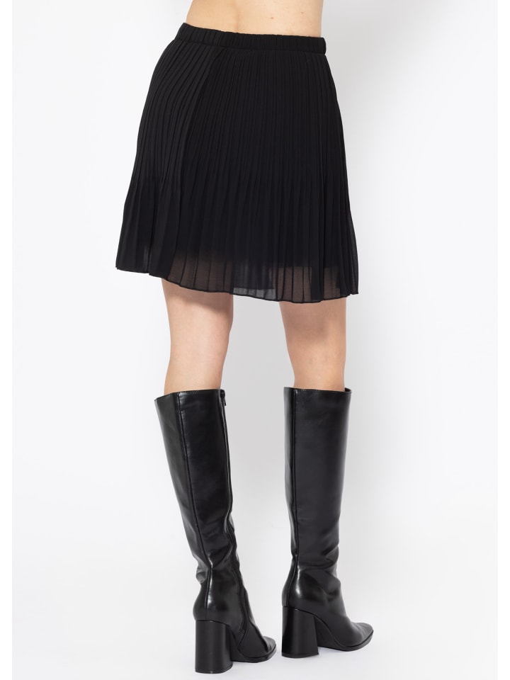 SASSYCLASSY Plissée-Rock mit Futter in Schwarz günstig kaufen