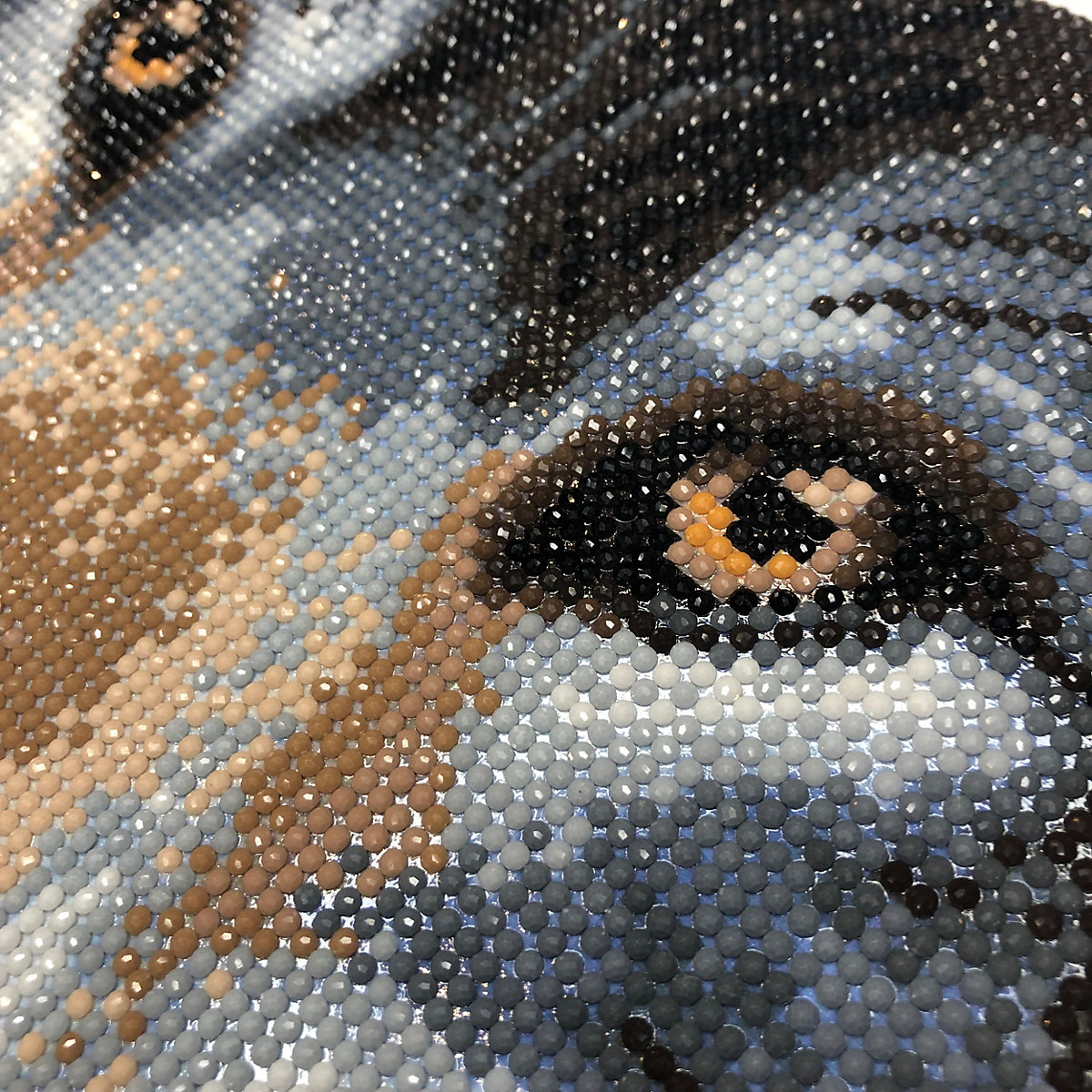 Crystal Art Kit auf Holzrahmen-Leinwand - Wolf, 30 x 30 cm