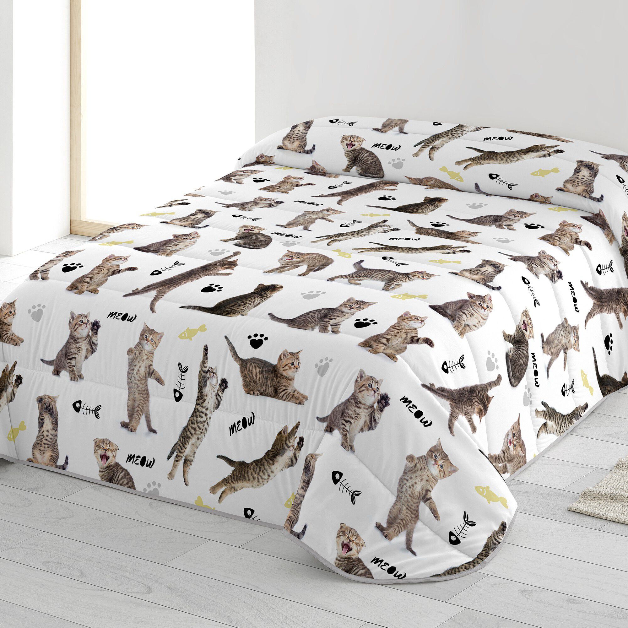 Couette microfibre imprimée chatons 200 g/m²