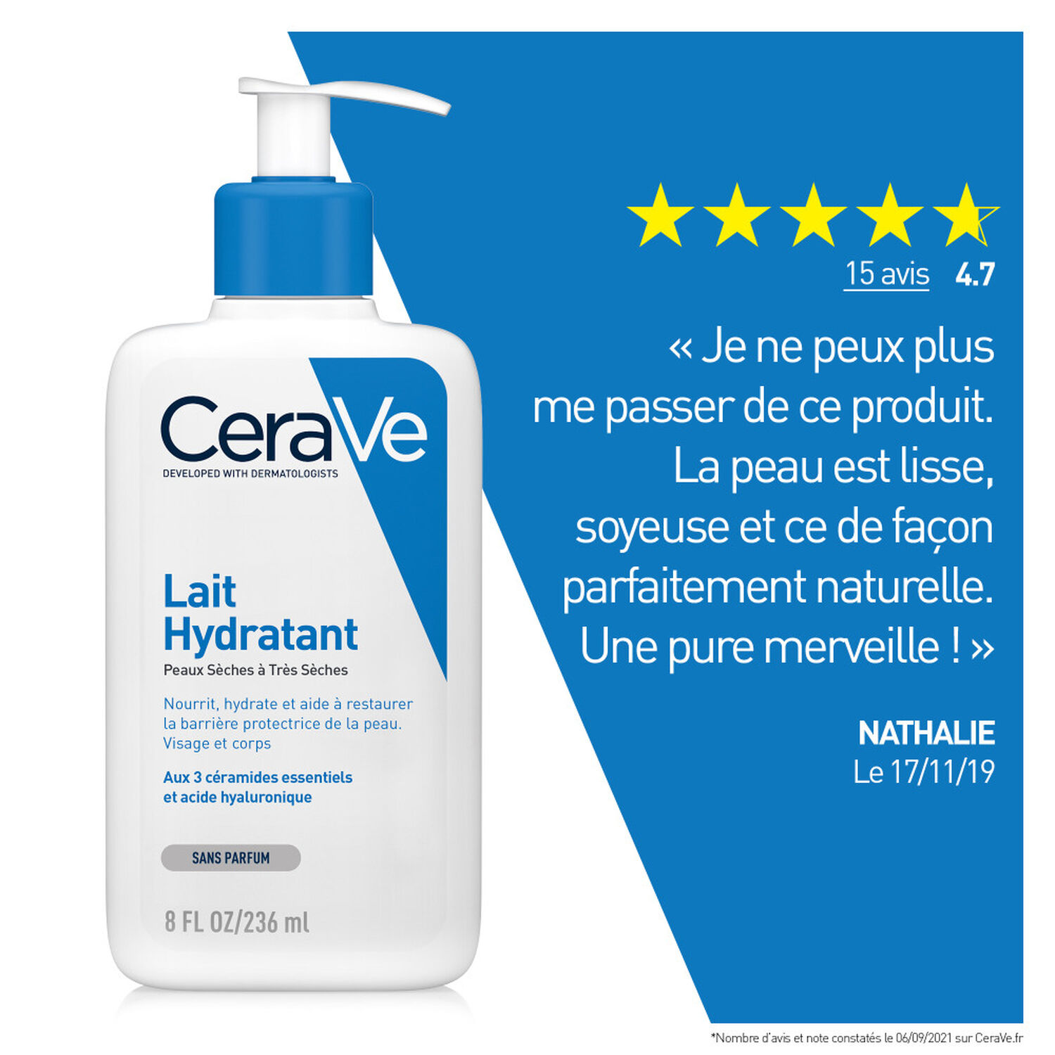 Cerave Lait Hydratant Peaux Sèches à Très Sèches