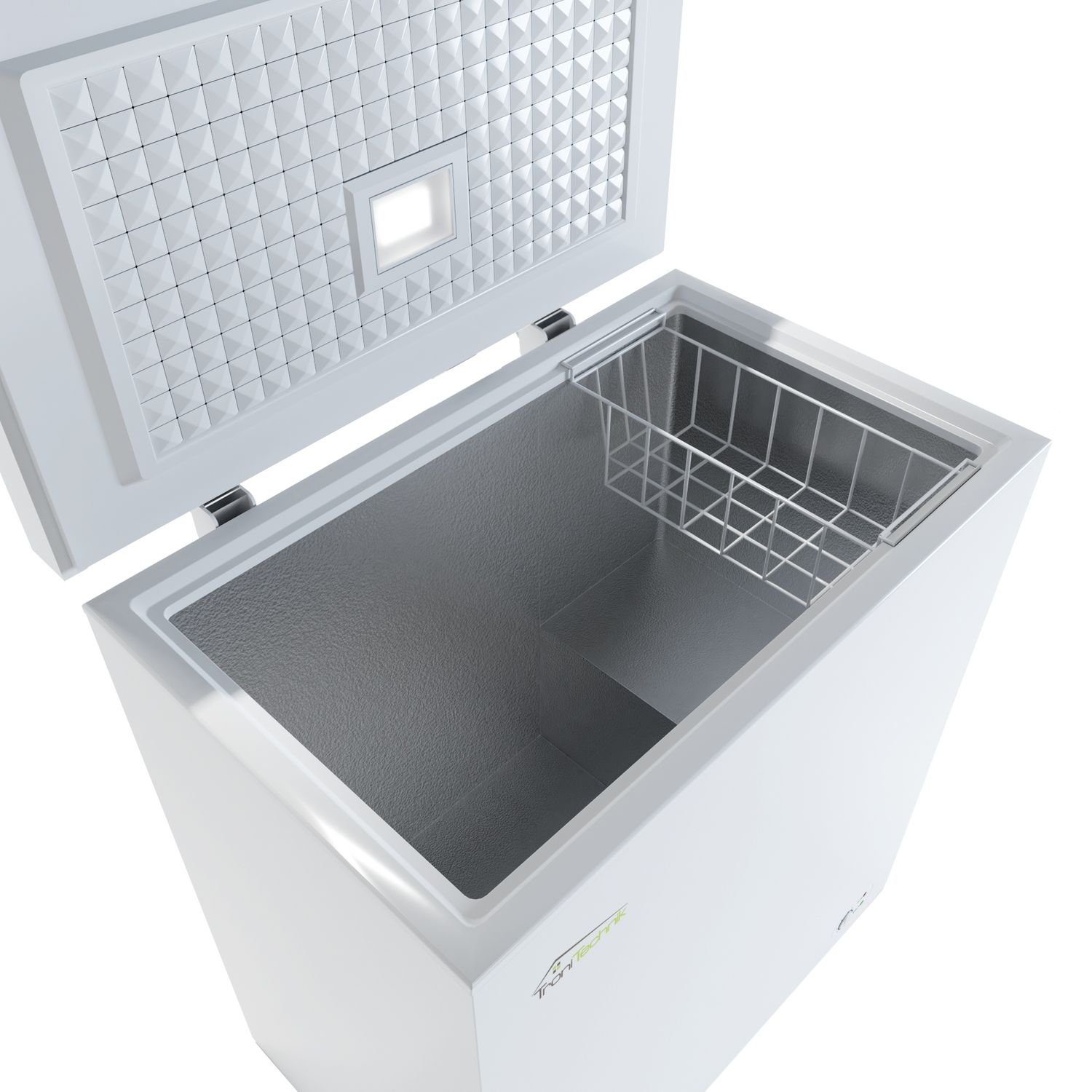 TroniTechnik Gefriertruhe BORGAR 210 PRO, 90.5 cm breit, 202 l, inkl. Dual Thermostat, LED Licht, Griff, Schloss, Rollen, Einlegekorb