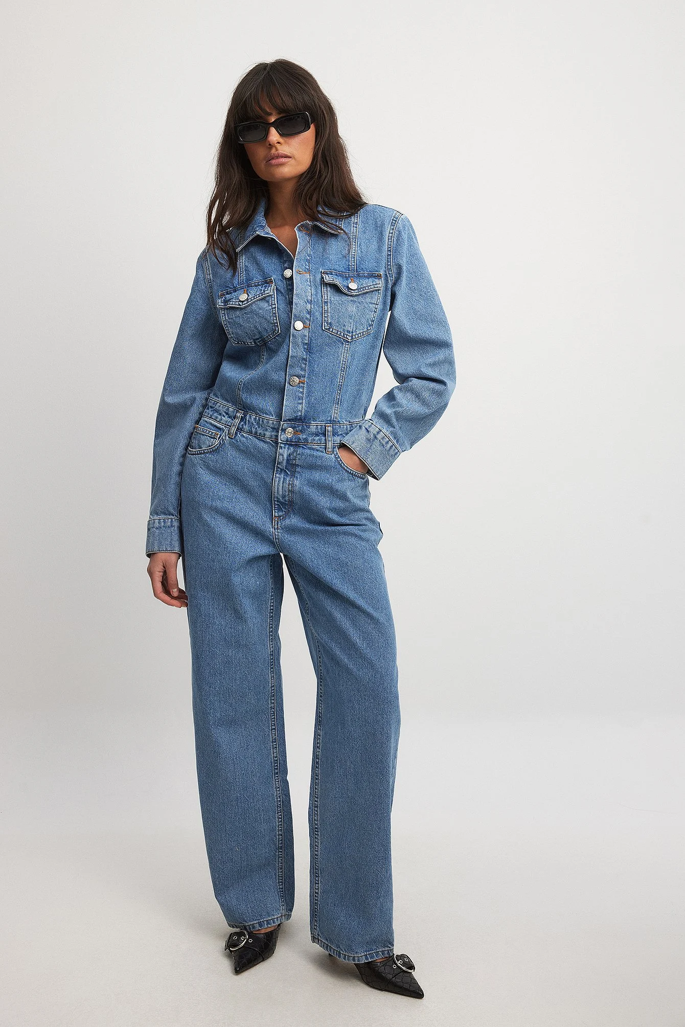 Loose Denim Jumpsuit