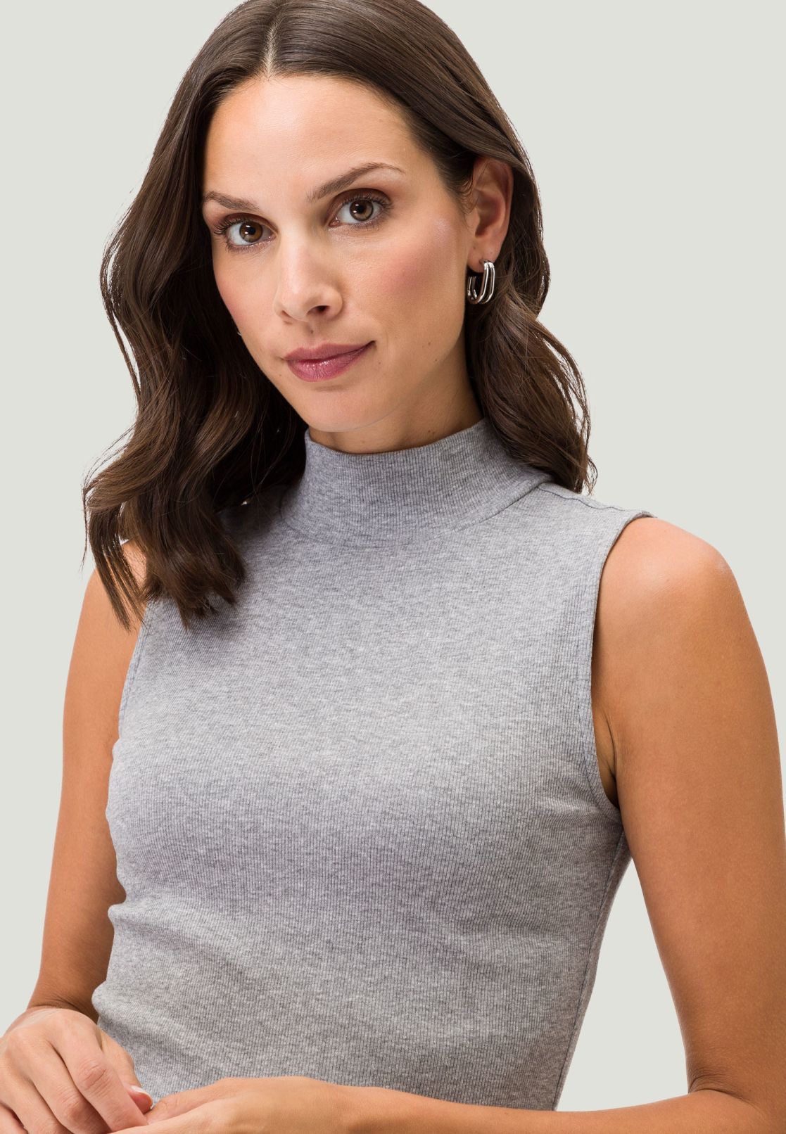 Jerseytop mit Stehkragen