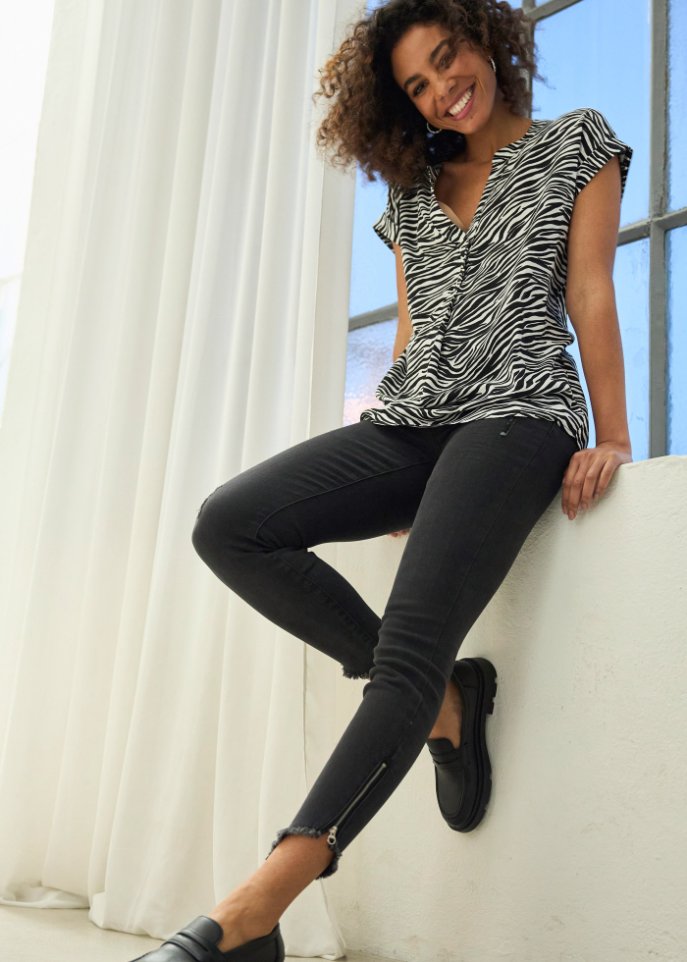 Skinny-Jeans mit Reißverschluss