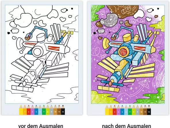 CreArt Malen nach Zahlen ab 5, Zauberpapier: Weltraum