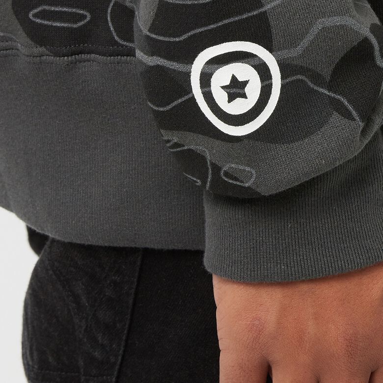 A Bathing Ape Layered Line Camo Shark Full Zip Hoodie M black