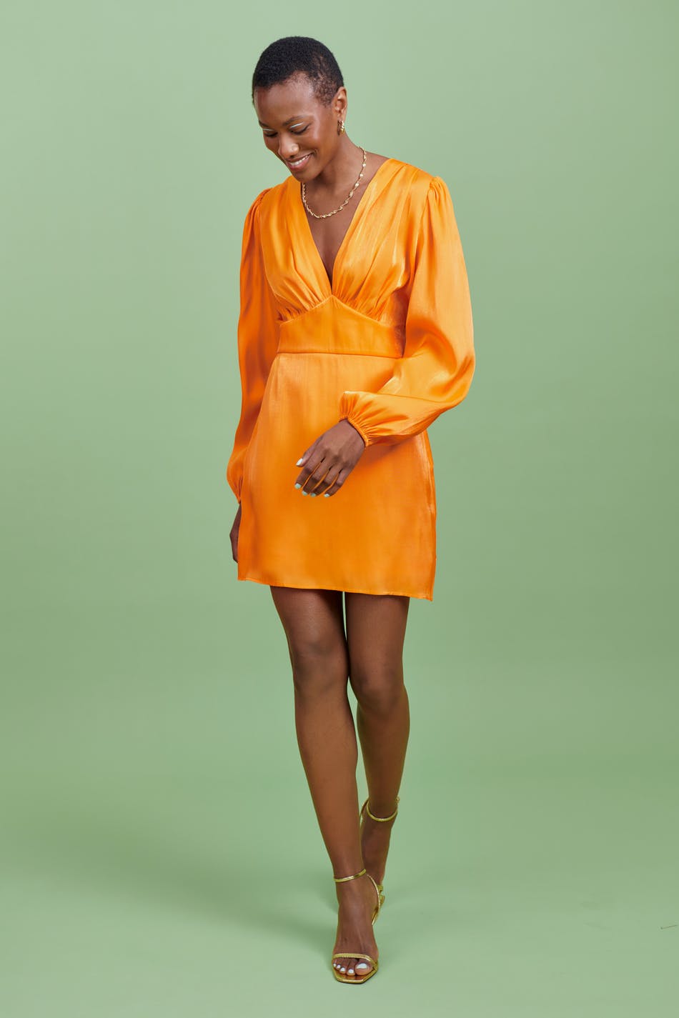 Puff sleeve mini dress