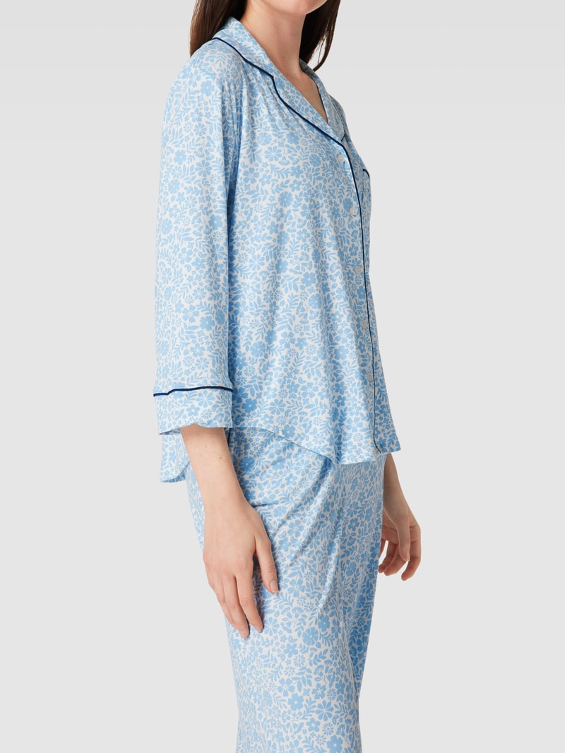Pyjama mit Allover-Muster in hellblau